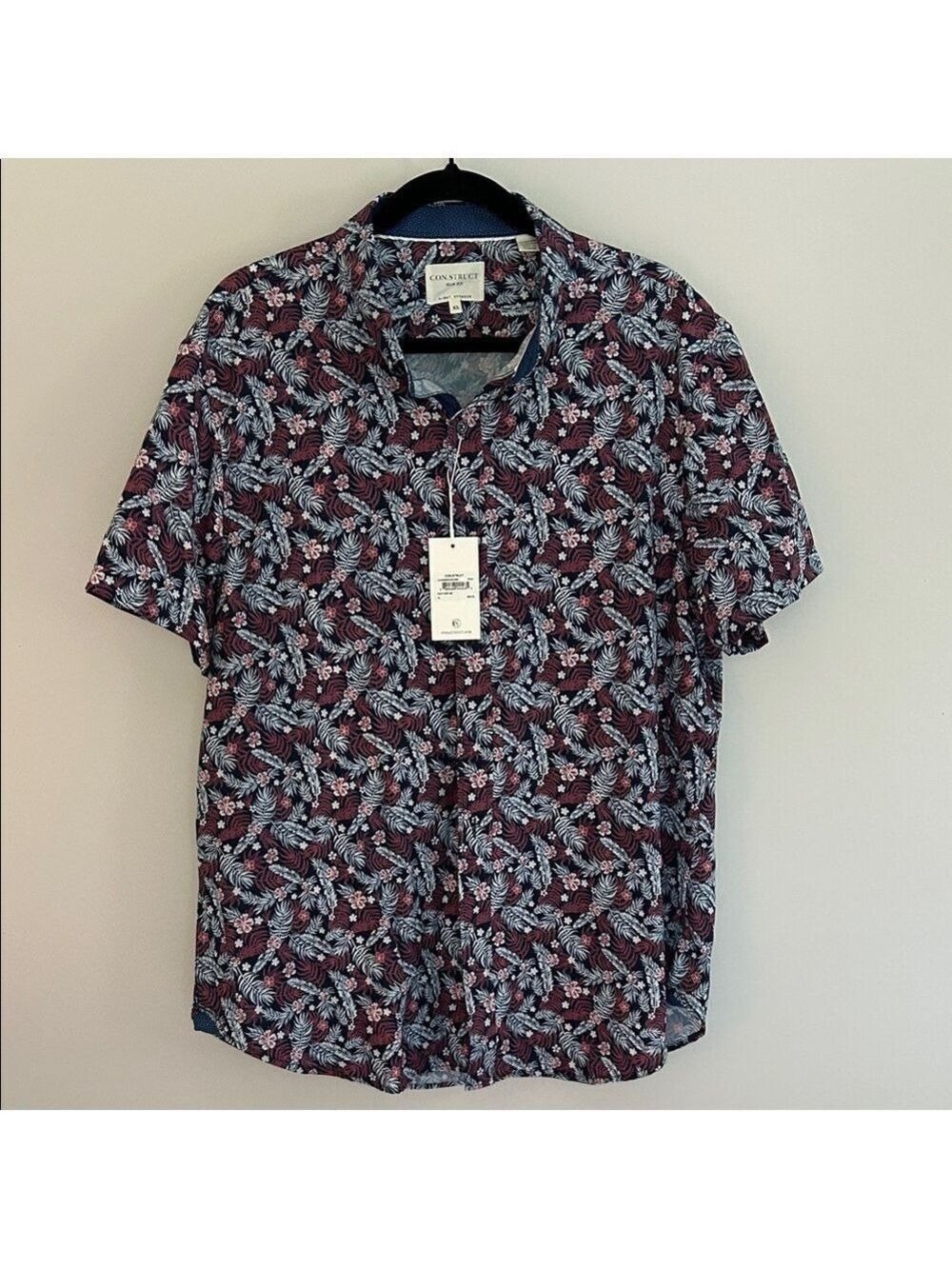 Con.Struck Slim Fit Mens Floral Short Sleeve Shirt NWT